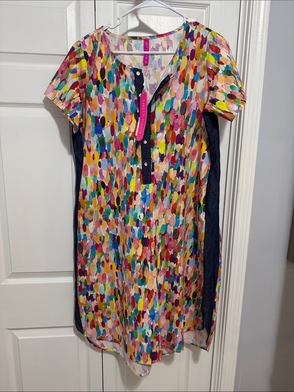 Zaket & Plover confetti, Sicily shirt, dress multicolor, print size M NWT